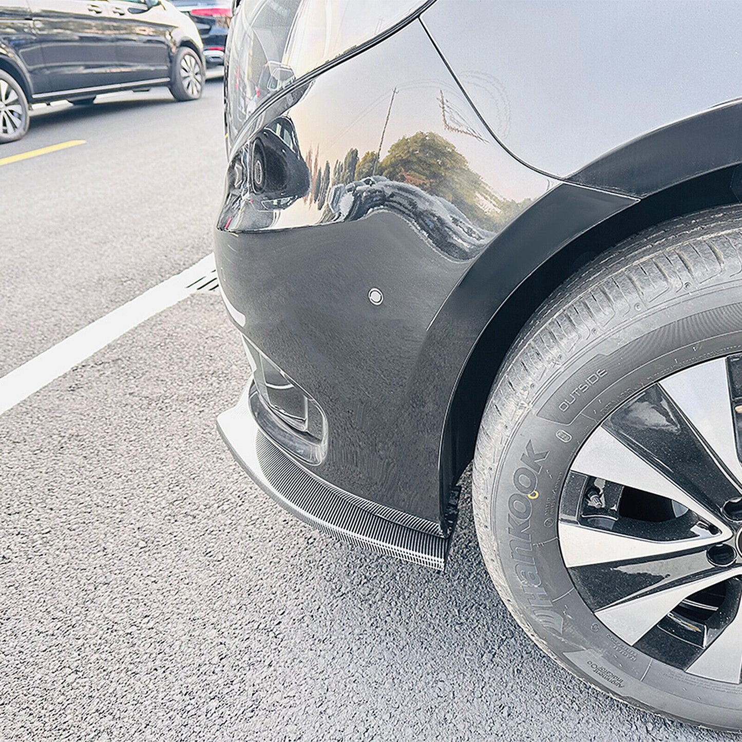 Front Bumper Spoiler Lip Bodykit fits Benz V Class W447 2016-2024 Carbon Look