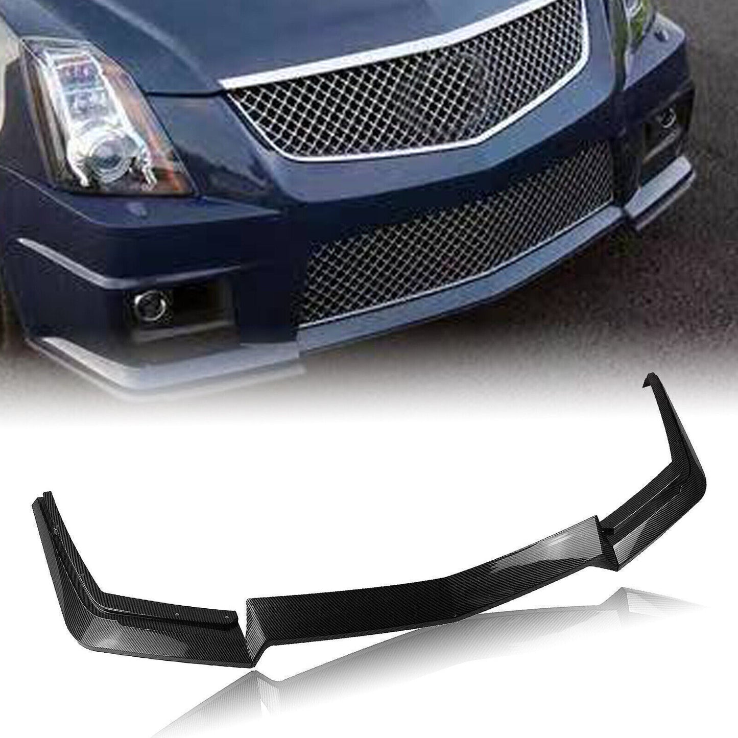 Front Bumper Spoiler Lip fits 2009 2010 2011-2015 Cadillac CTS-V CB Look Black