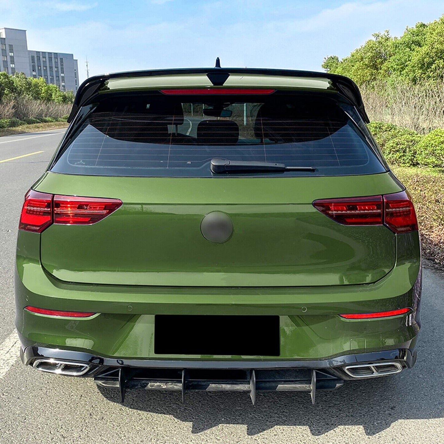 Carbon Style Rear Trunk Spoiler Lip fits VW Golf 8 GTI R GTD 2020-23 CS Clubsport