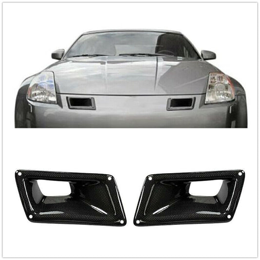 Black Carbon Fiber Air Vent Intake Duct fits Nissan 350Z Z33 2003 2004-2009