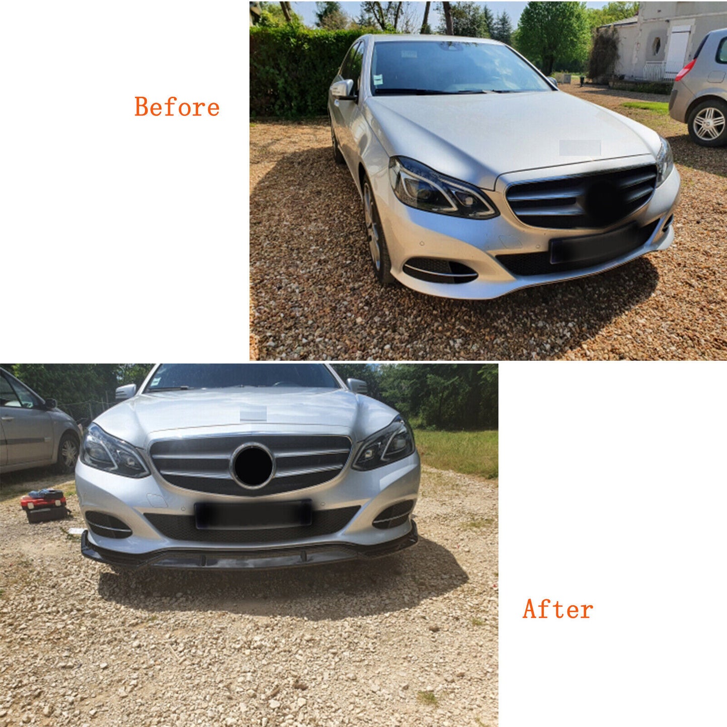 Glossy Black Front Bumper Spoiler Lip Splitter fits 2013-2015 Mercedes Benz W212