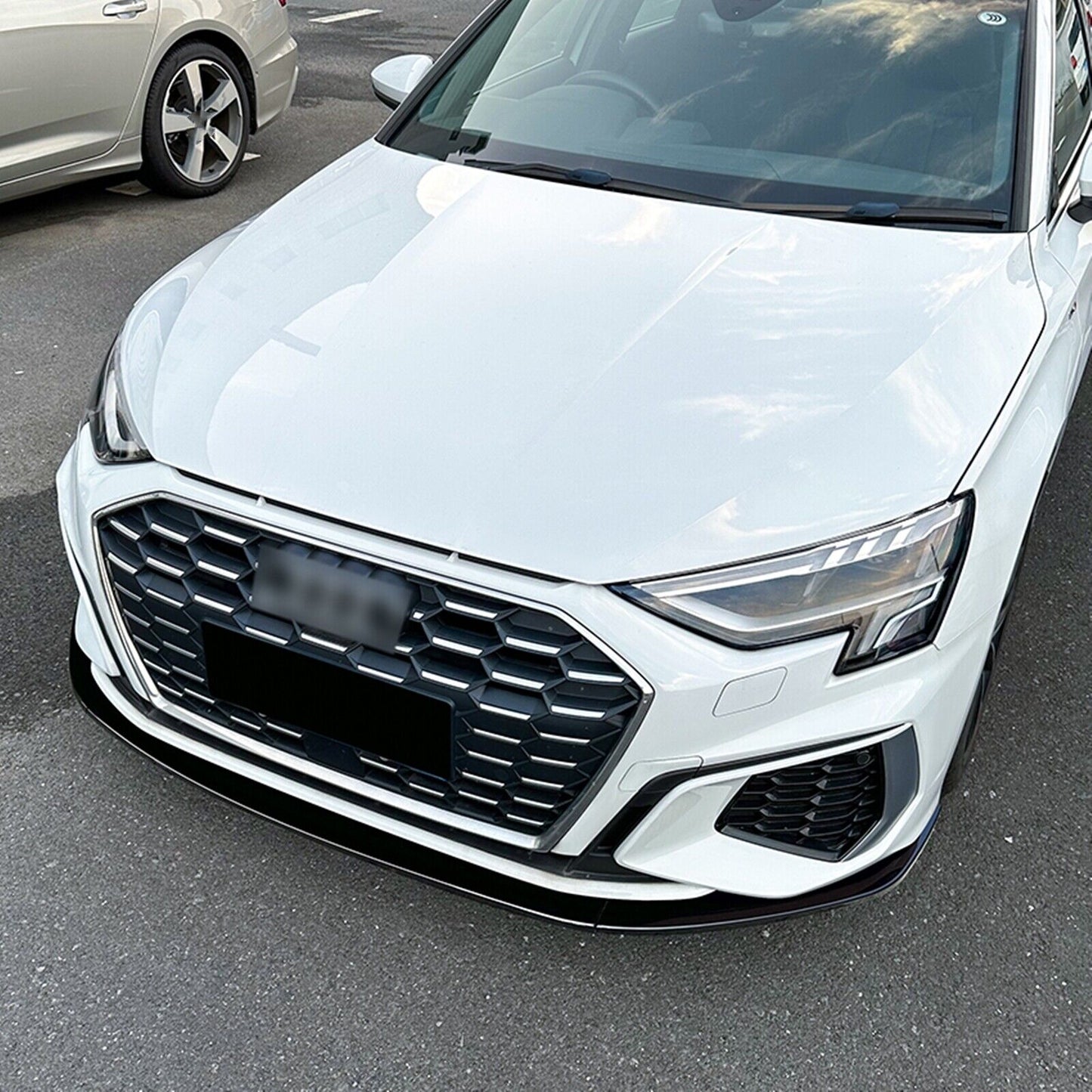 Carbon Fiber Look Front Bumper Spoiler Lip Splitter fits Audi A3 8Y S3 2021-UP