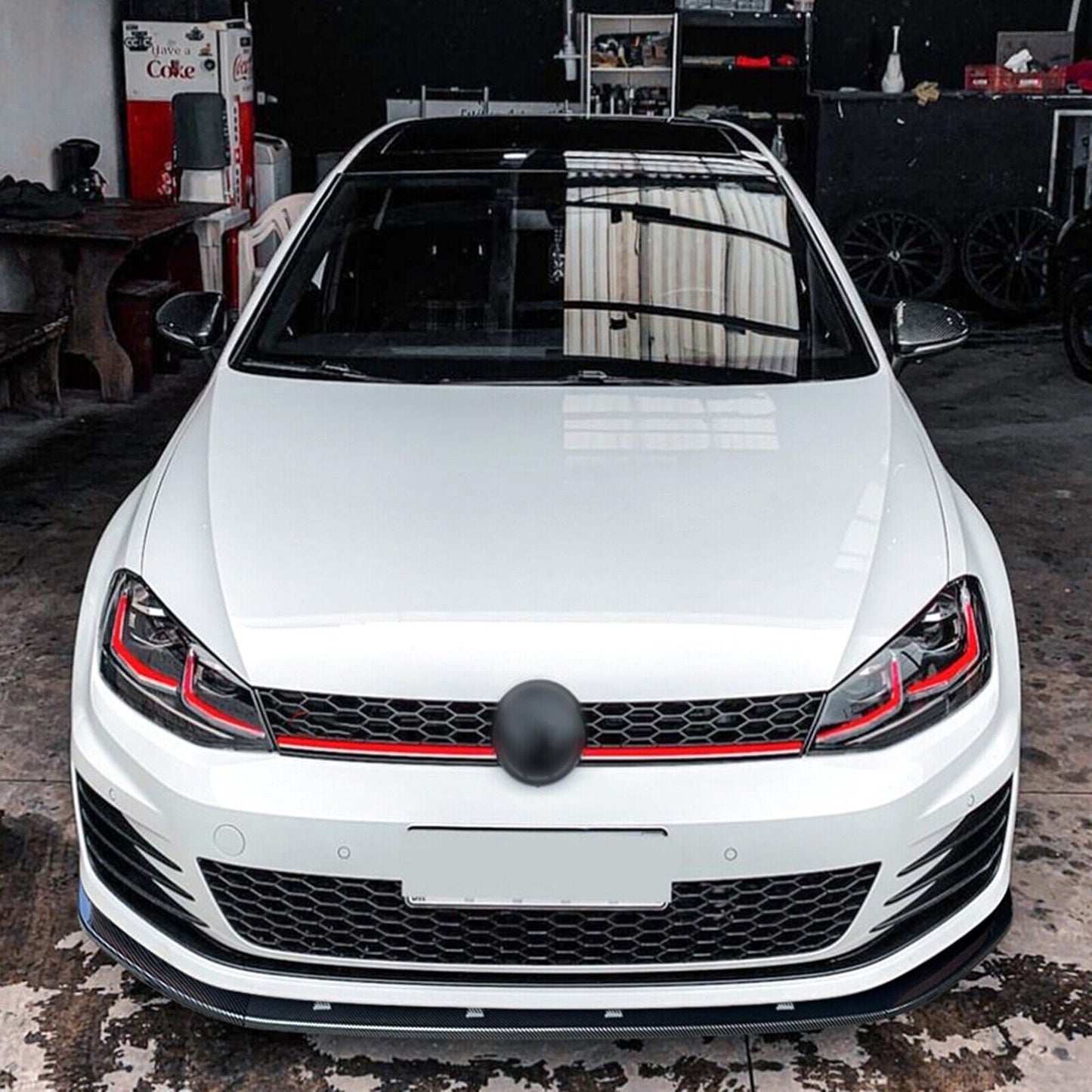 Gloss Black Front Bumper Spoiler Lip Splitter fits VW Golf 7 MK7 Rline 2013-2016
