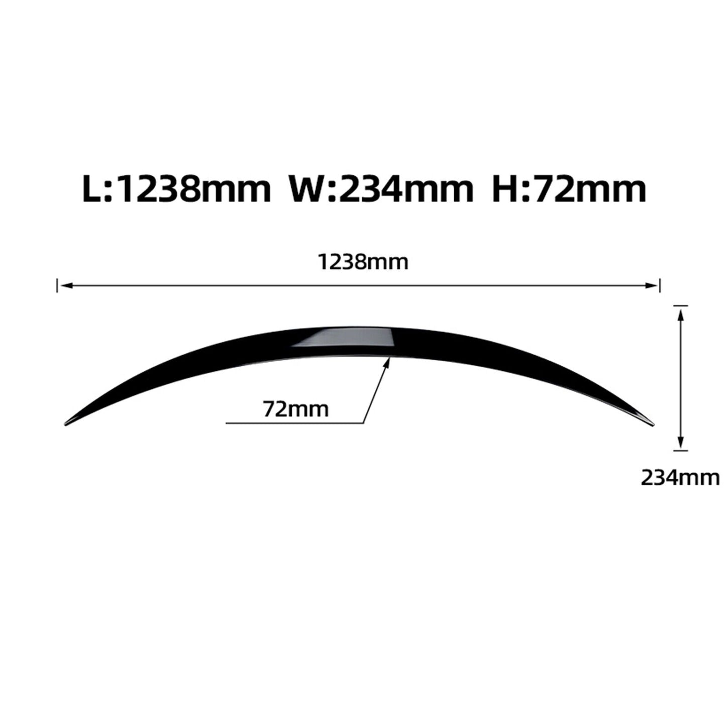 Rear Trunk Spoiler Lip fits Mercedes Benz GLC C253 GLC260 300 AMG Gloss Black