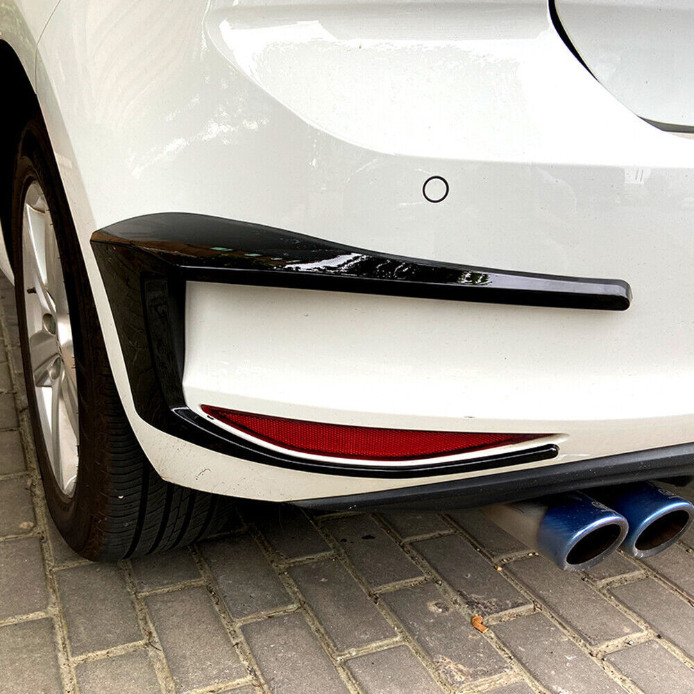 2xBlack Rear Bumper Side Fog Light Cover Trim fits VW Golf 7 GTI R GTD Mk7 13-15