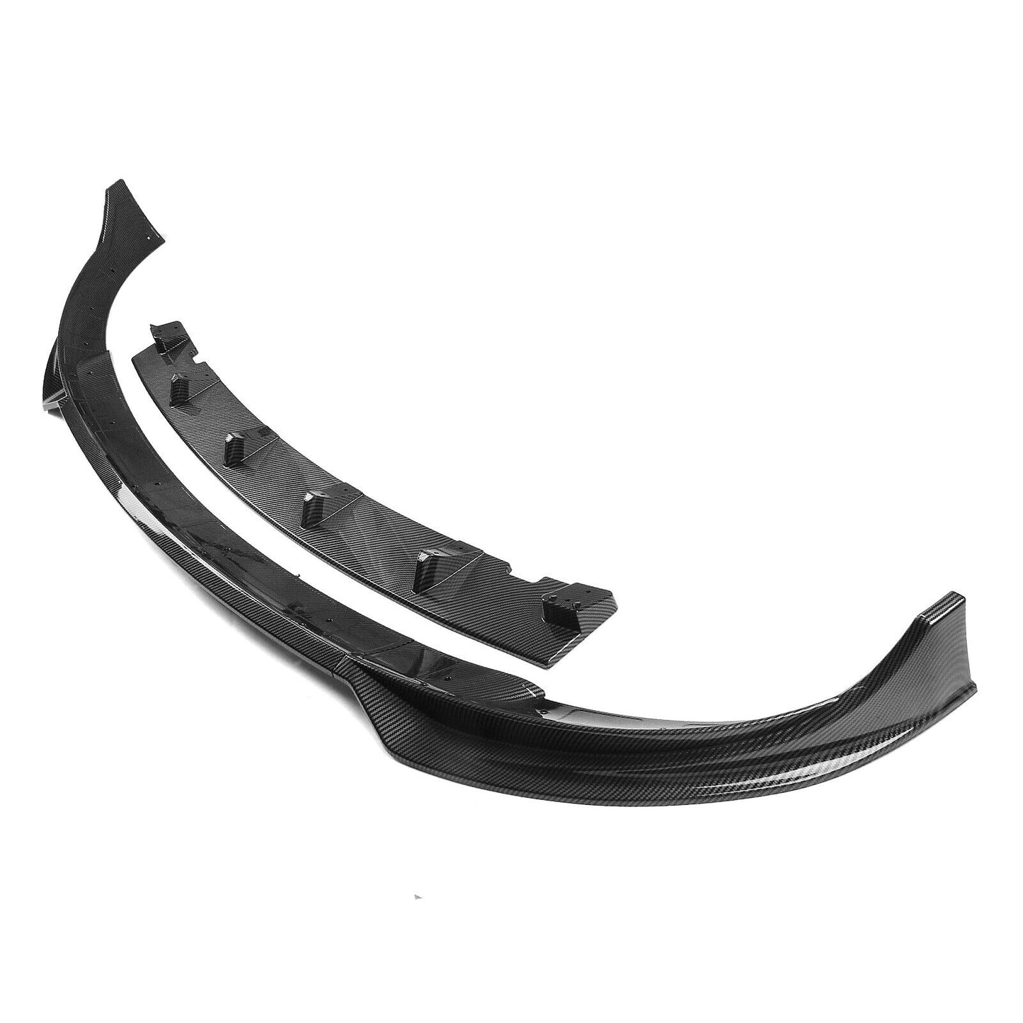 Carbon Fiber Style Front Bumper Spoiler Splitter Lip fits Tesla Model Y 2020-2023