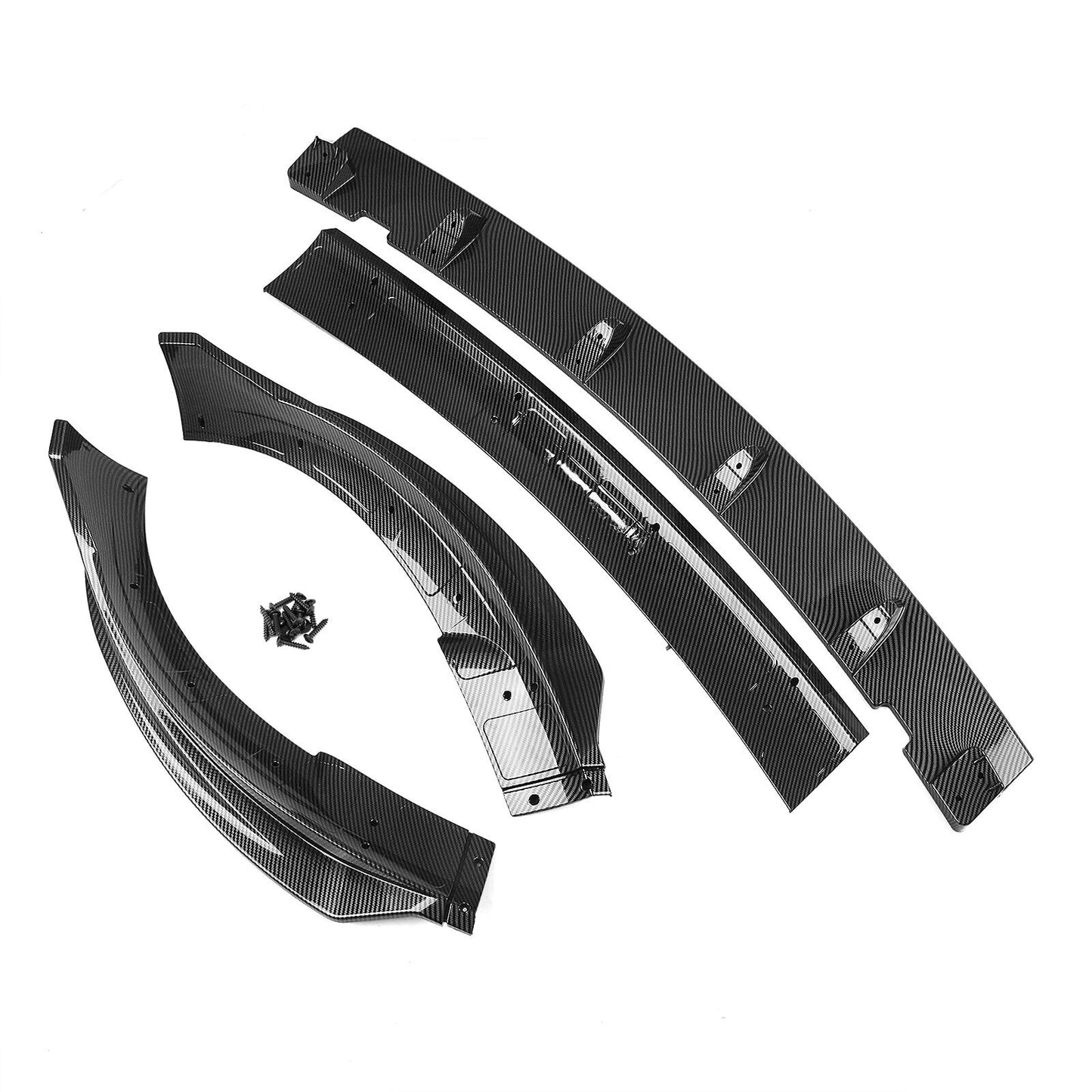 Carbon Fiber Style Front Bumper Spoiler Splitter Lip fits Tesla Model Y 2020-2023