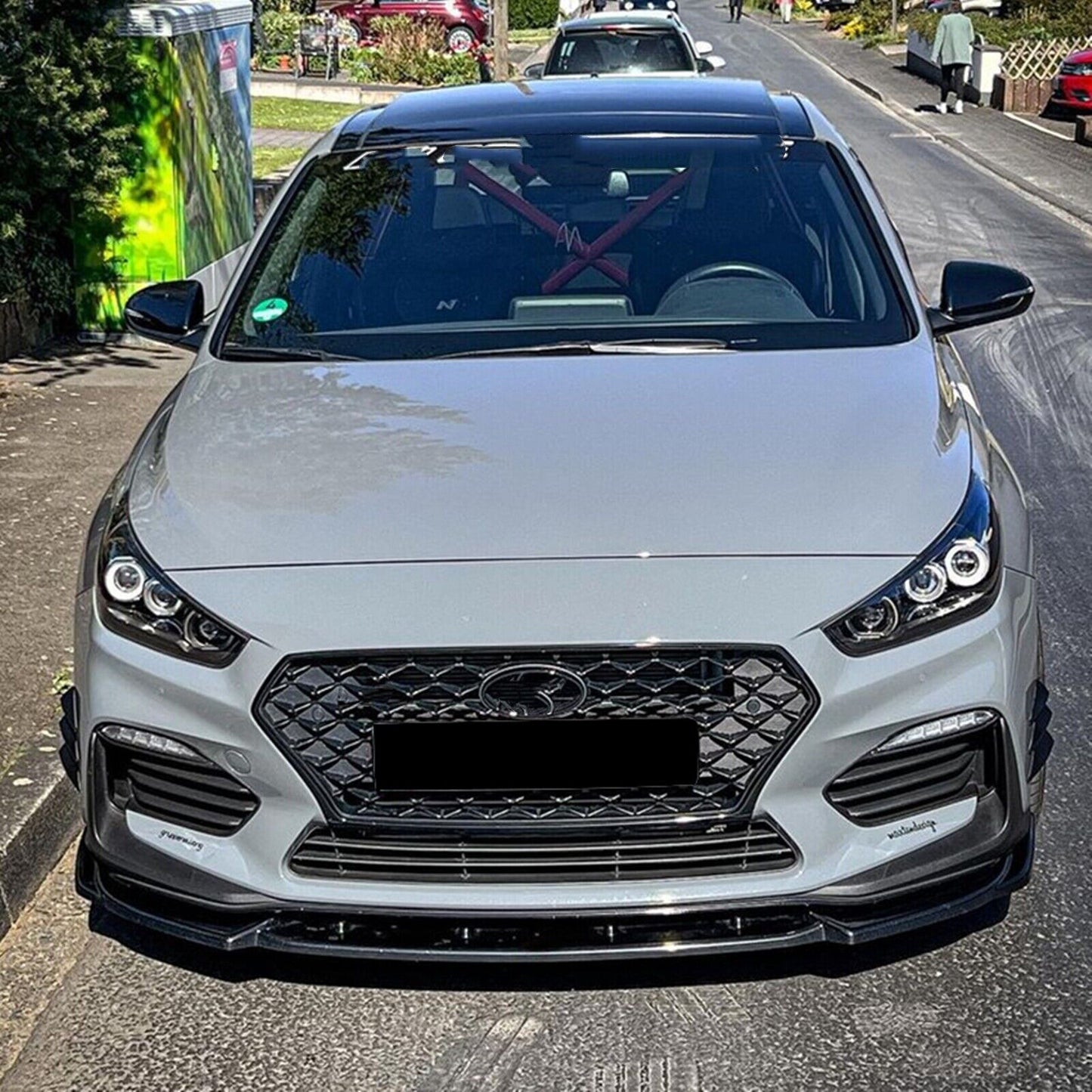Gloss Black Front Bumper Spoiler Lip Splitter fits Hyundai I30N MK3.5 2020-2022