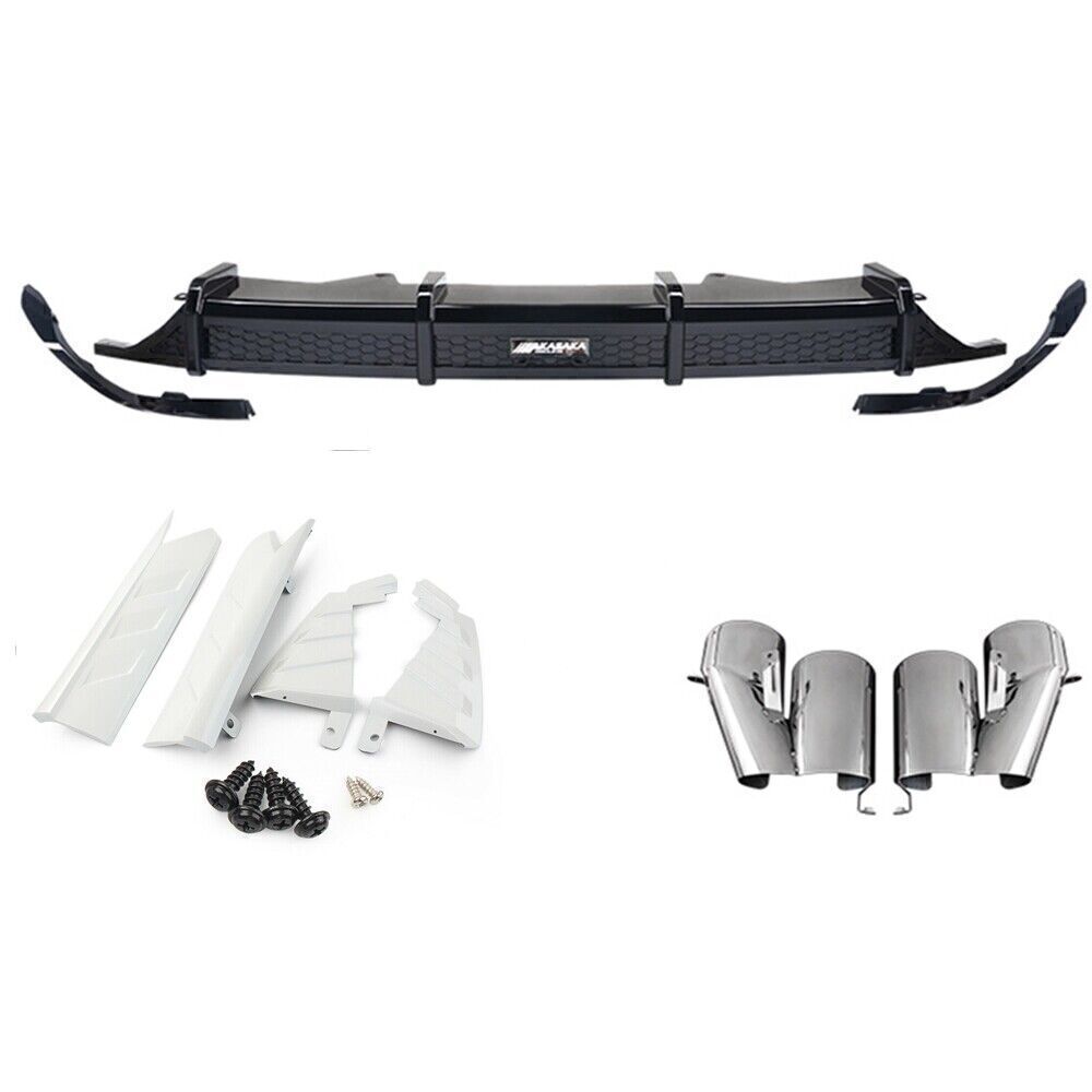 Rear Diffuser +Exhaust Pipe +White Side Cover Trim Lip fits Honda Accord 2018-21