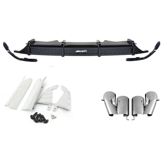 Rear Diffuser +Exhaust Pipe +White Side Cover Trim Lip fits Honda Accord 2018-21