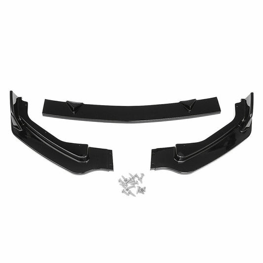 3x Glossy Black Front Bumper Lip Spoiler fits Infiniti Q50 Sport 2014-2018