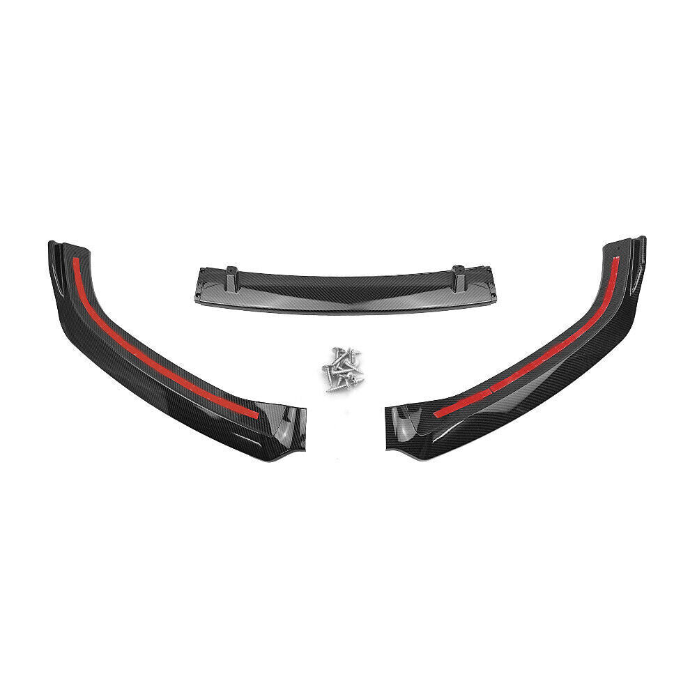 Carbon Fiber Look Front Bumper Spoiler Lip fits 2017-2019 Audi A4 B9 S4 Sedan