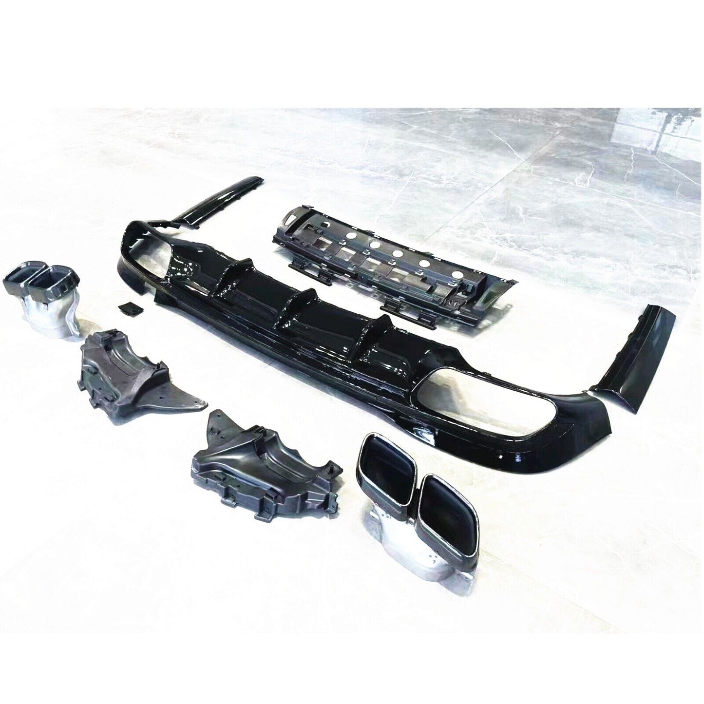 Rear Bumper Diffuser Lip Exhaust Pipe Kit fits Mercedes Benz S Class W223 S63 AMG