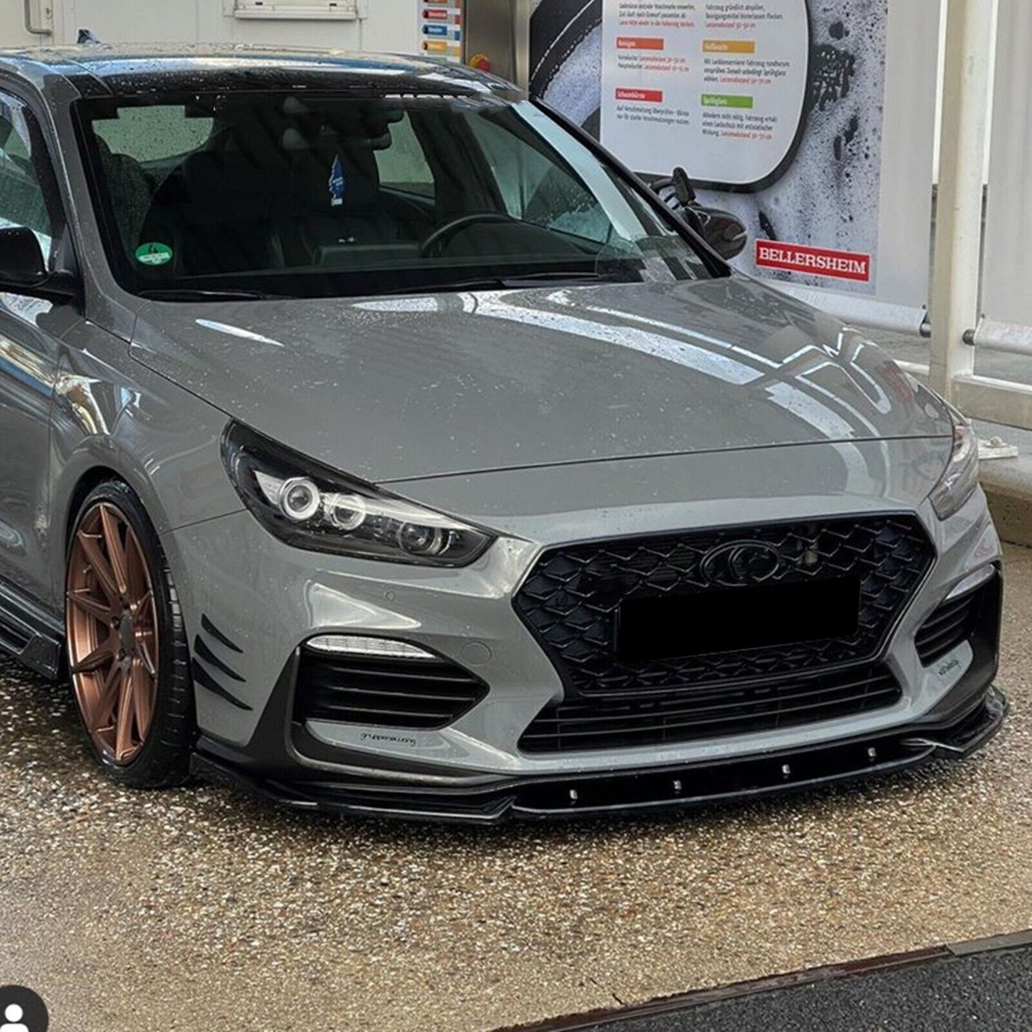 Gloss Black Front Bumper Spoiler Lip Splitter fits Hyundai I30N MK3.5 2020-2022