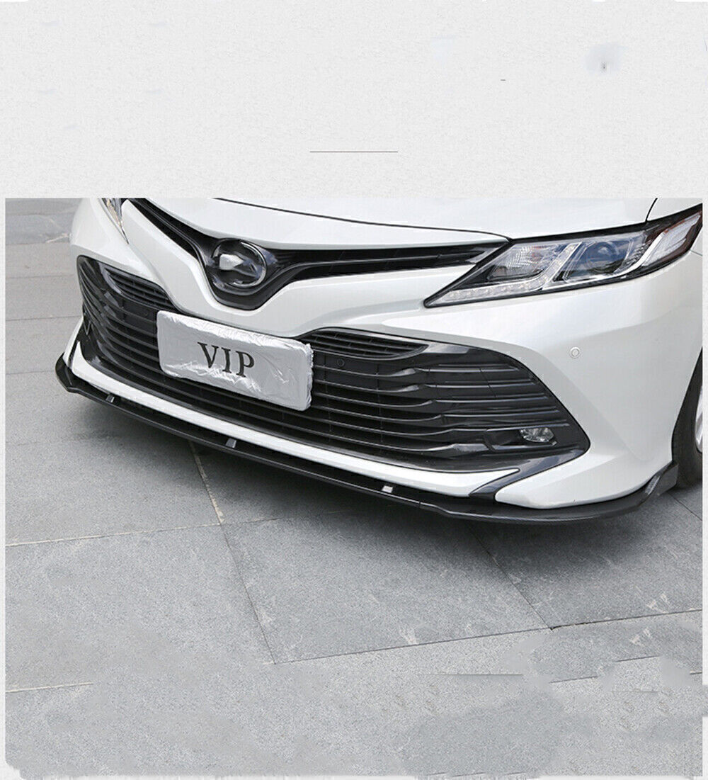3pcs Carbon Fiber Look Front Bumper Lip Trim fits Toyota Camry L LE XLE 2018 2019