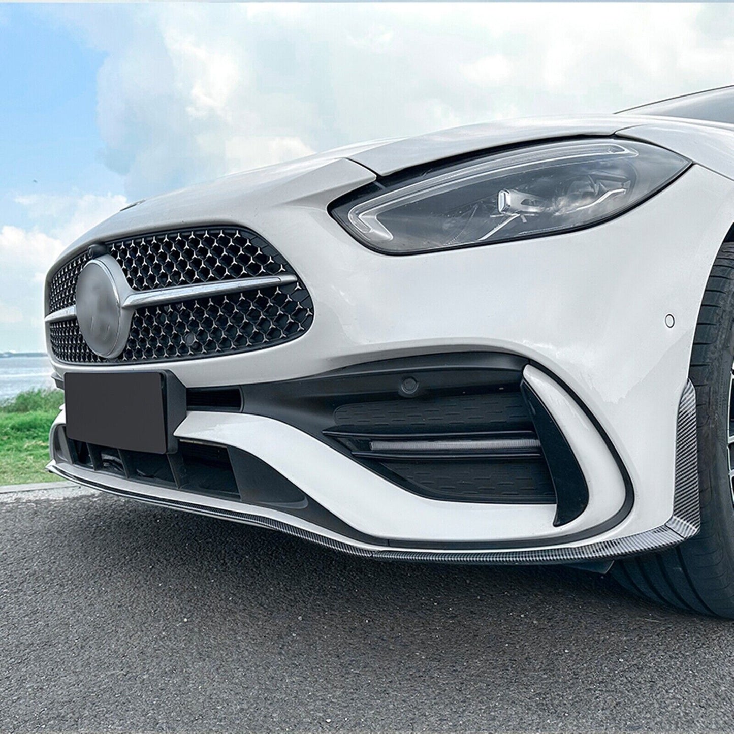 Carbon Fiber Look Front Bumper SPoiler Lip fits Benz W206 C200 C260 C43 AMG 22-24