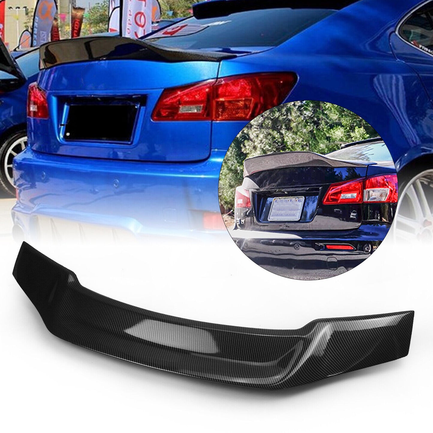 Carbon Fiber Look Rear Trunk Spoiler Wing fits Lexus IS250 IS350 ISF 2006-2013