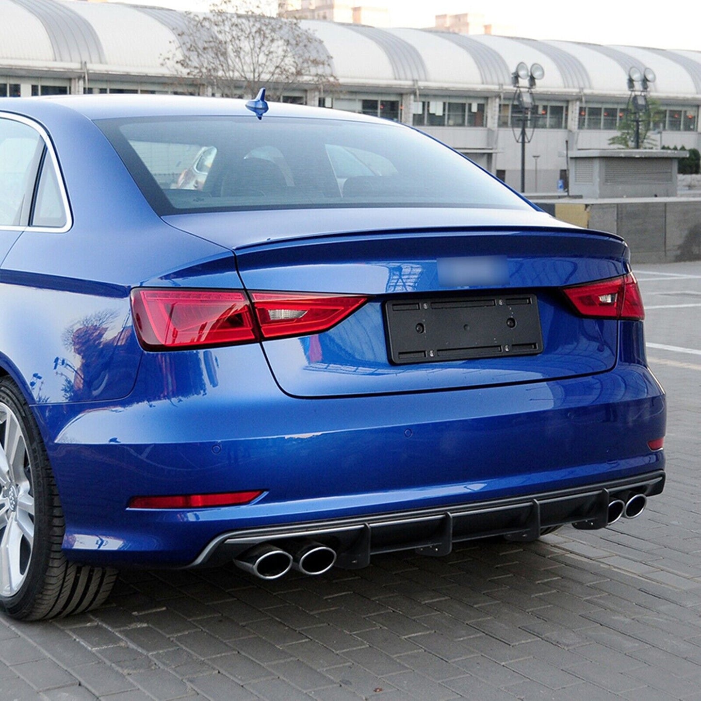 Black Rear Bumper Diffuser Lip Shark Fin fits Audi S3 8V Sedan 2013-2015 2014