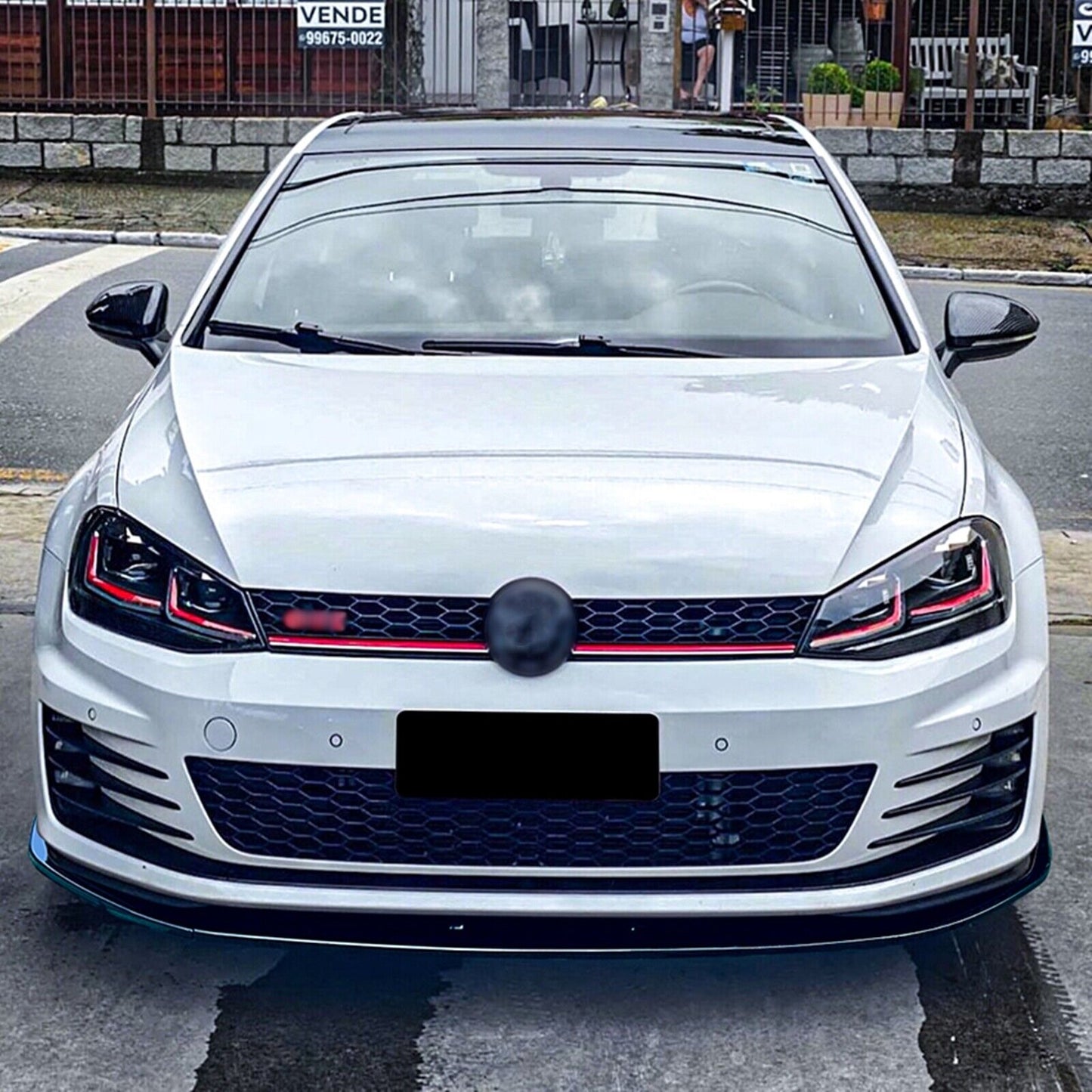 Carbon Look Front Bumper Spoiler Lip Splitter fits VW Golf 7 MK7 Rline 2013-2016