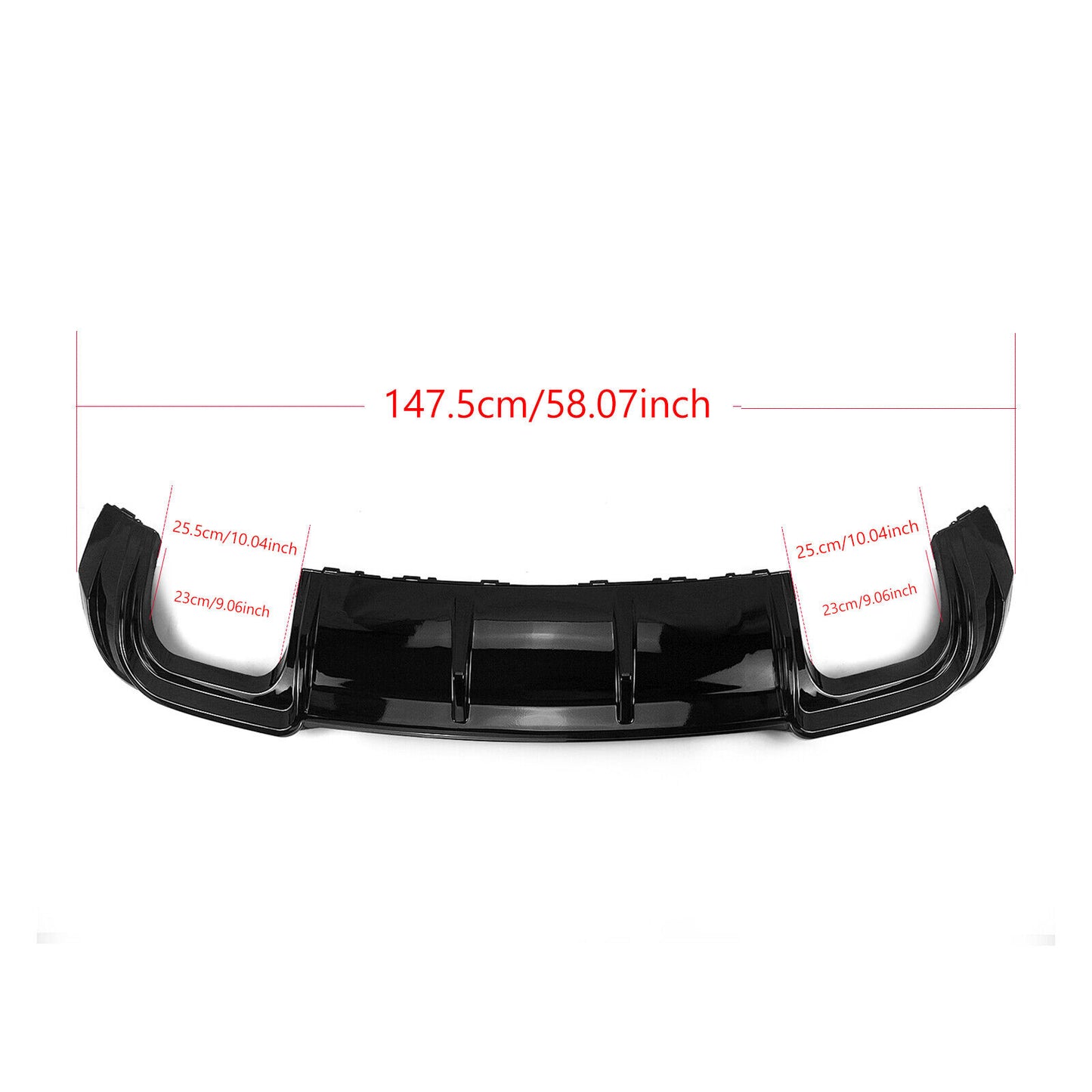 Glossy Black Rear Bumper Diffuser+Spoiler Wing Lip fits Audi A3 RS3 2017-18
