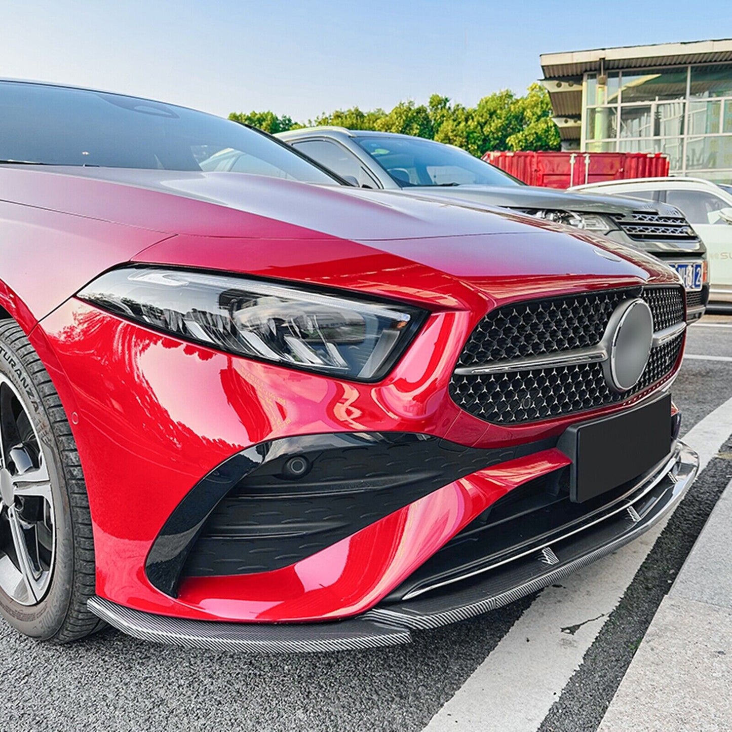 CB Look Front Bumper Spoiler Lip Splitter fits Mercedes Benz A Class W177 23+
