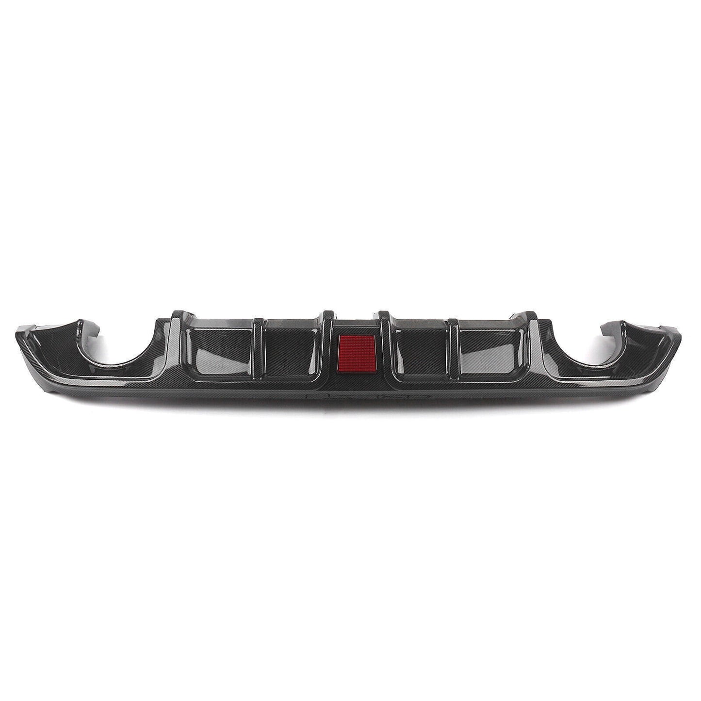 fits Infiniti Q60 2017-22 ABS Rear Bumper Diffuser Lip With LED Light Carbon Look