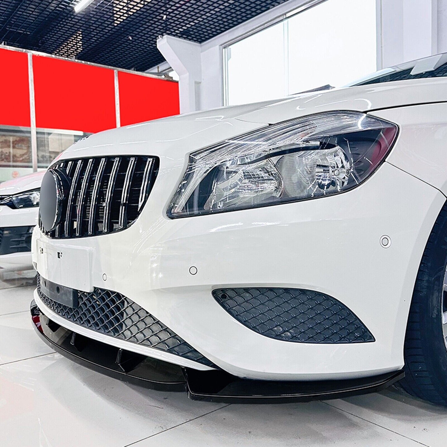 Carbon Look Front Bumper Spoiler Lip Splitter fits Mercedes Benz W176 2013-2015