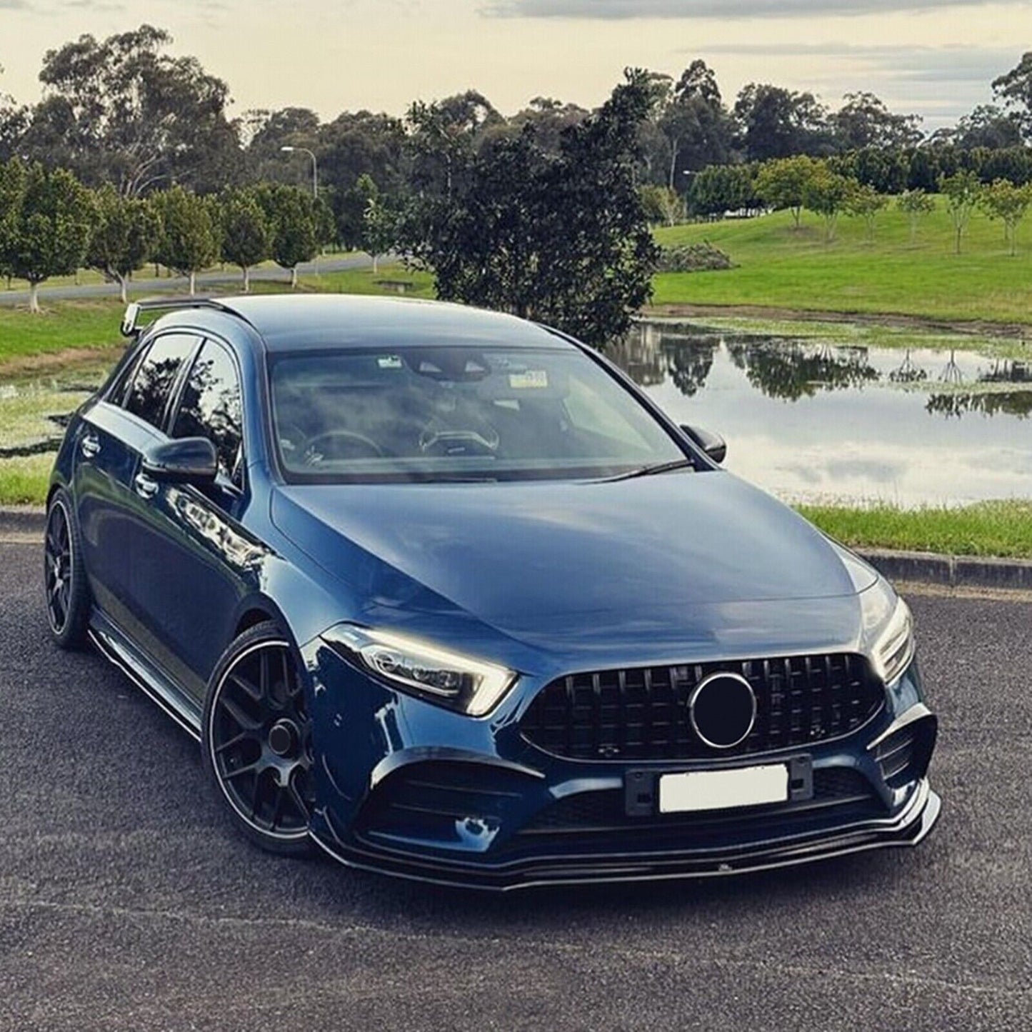 Gloss Black Front Lip Splitter fits Mercedes Benz A Class W177 A180 A200 2019-22