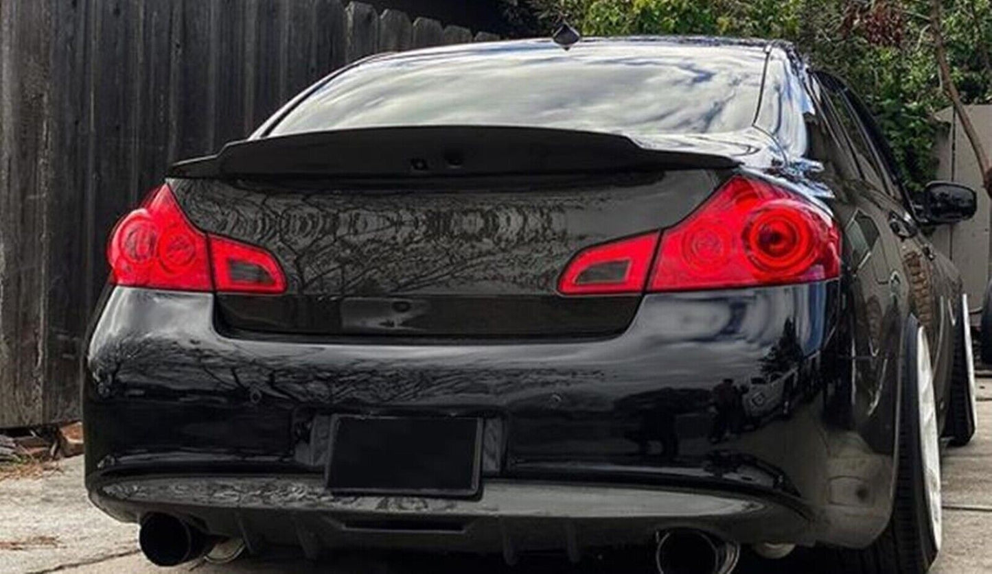 Carbon Style Duckbill Rear Trunk Spoiler Lip fits Infiniti G35 G25 G37 Q40 07-15