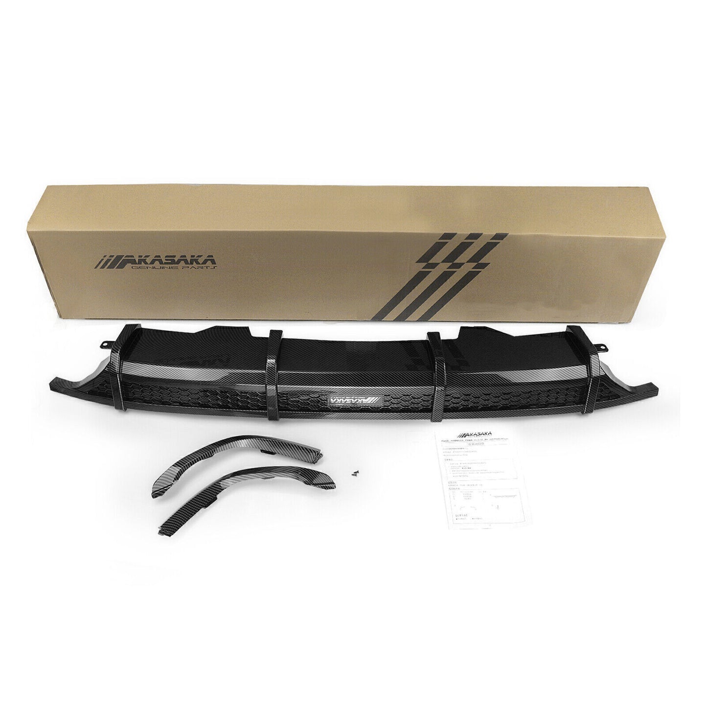 fits 2018-2021 Honda Accord AKASAKA Rear Bumper Diffuser Lip Trim Carbon Fiber FU