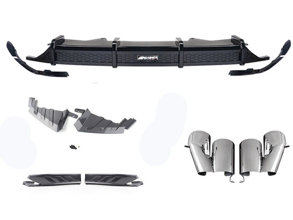 Rear Diffuser +Exhaust Pipe +Silver Side Cover Trim Lip fits Honda Accord 2018-21