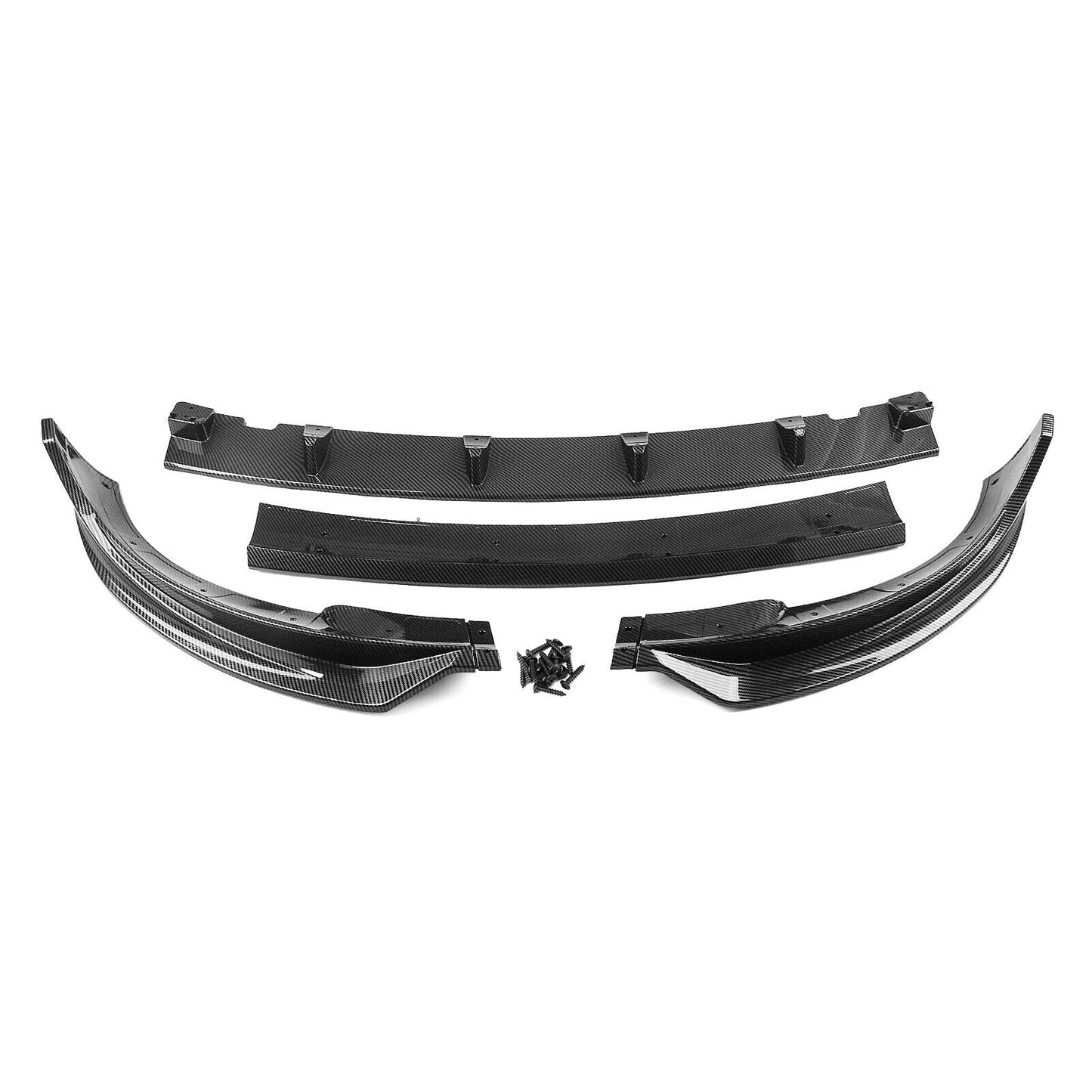 Carbon Fiber Style Front Bumper Spoiler Splitter Lip fits Tesla Model Y 2020-2023