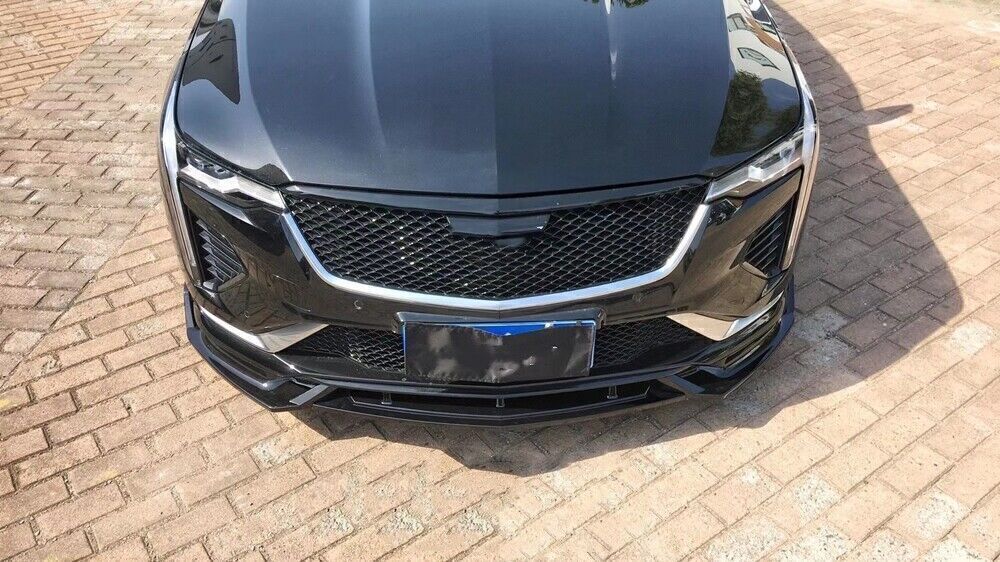 3PCS Glossy Black ABS Front Bumper Spoiler Lip Splitter fits Cadillac ct4 2020-21