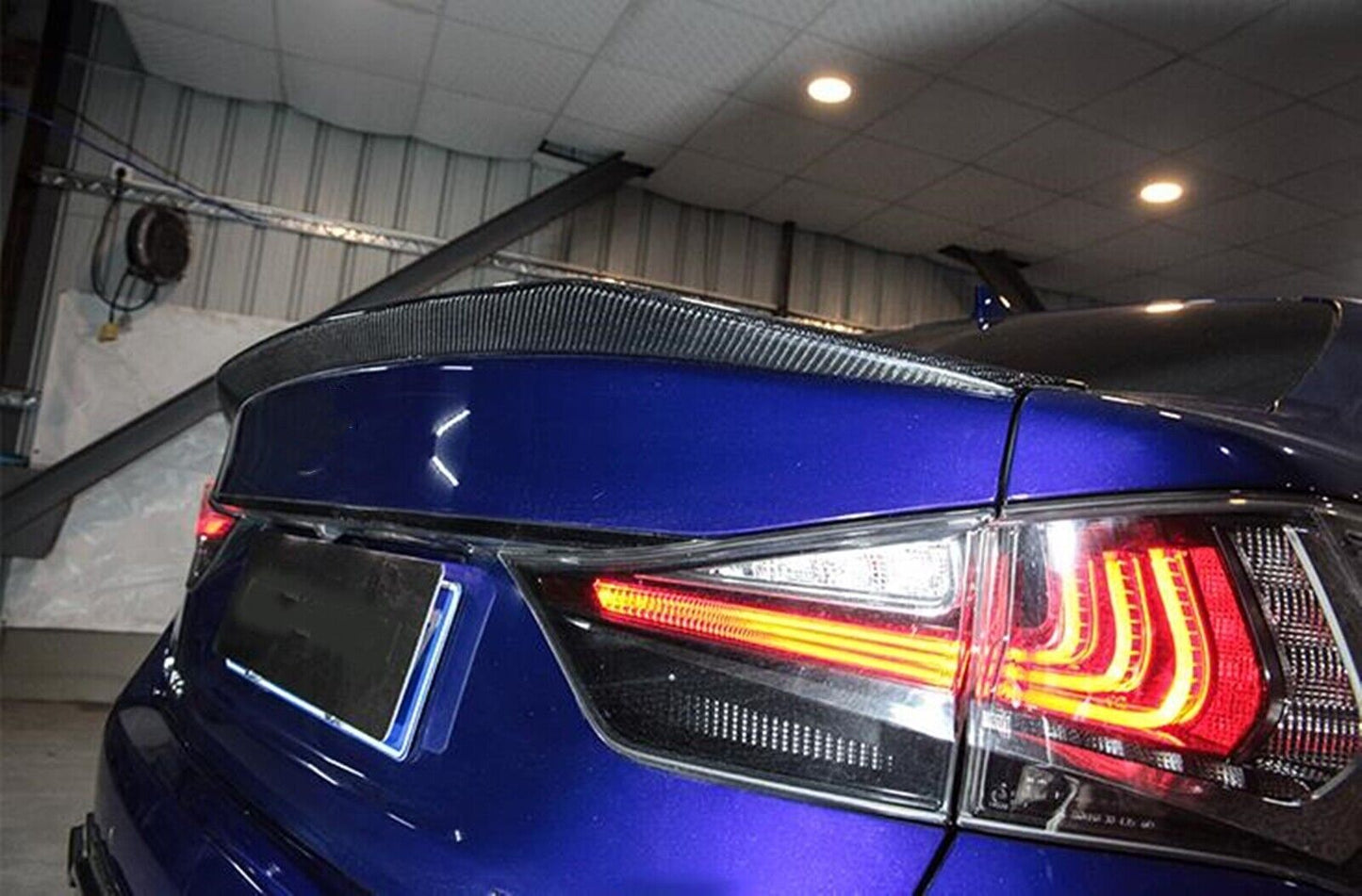 Carbon Fiber Rear Trunk Spoiler Lip fits Lexus GS200 GS300 GS450h 2013-2020 Black