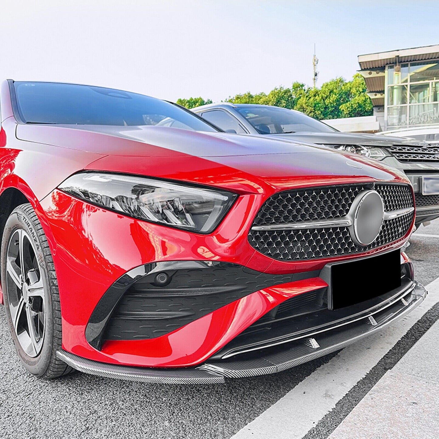 CB Look Front Bumper Spoiler Lip Splitter fits Mercedes Benz A Class W177 23+