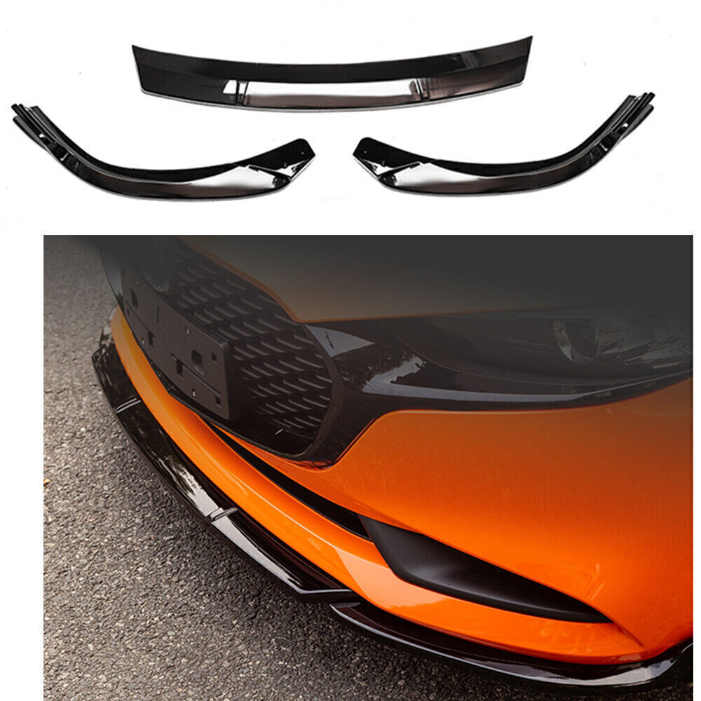 Black Front Lip Rear Trunk Spoiler Wing Trim fits Mazda 3 Axela 2020