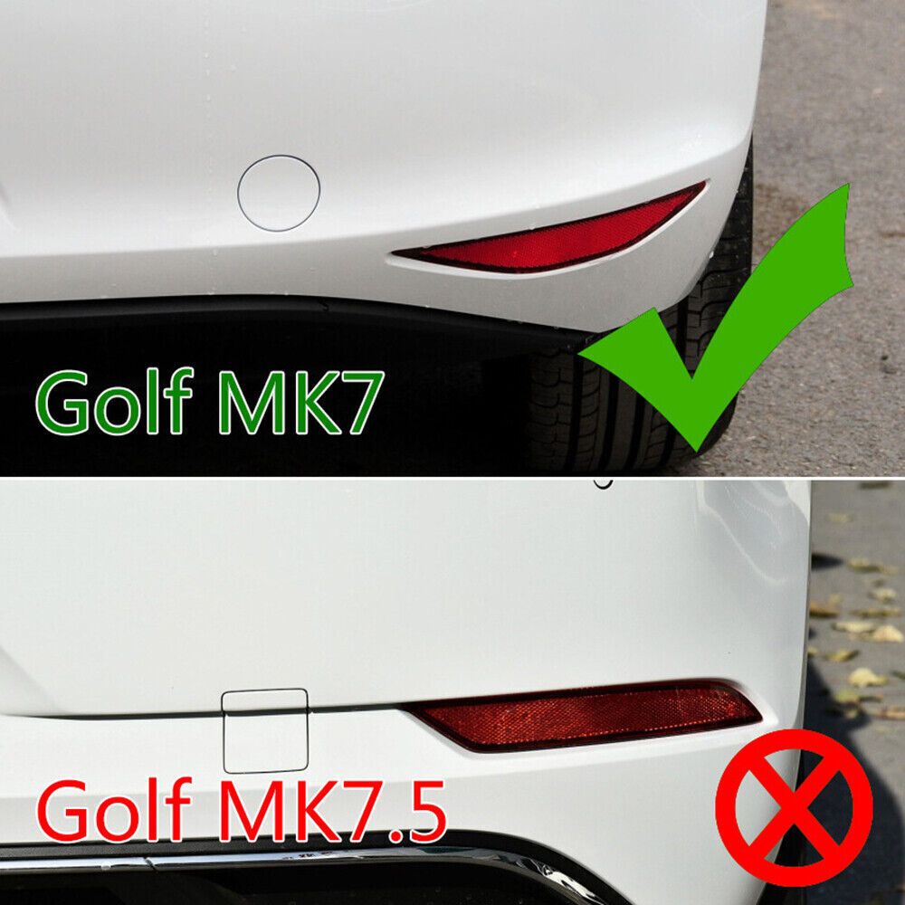 2xBlack Rear Bumper Side Fog Light Cover Trim fits VW Golf 7 GTI R GTD Mk7 13-15