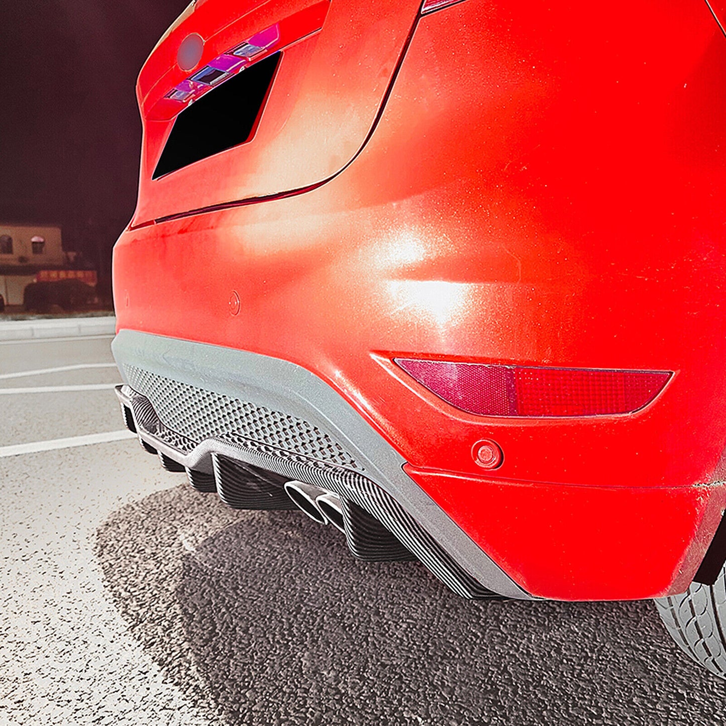 Carbon Look Rear Bumper Diffuser Lip Spoiler Kit fits fitsd Fiesta ST MK6 2012-17