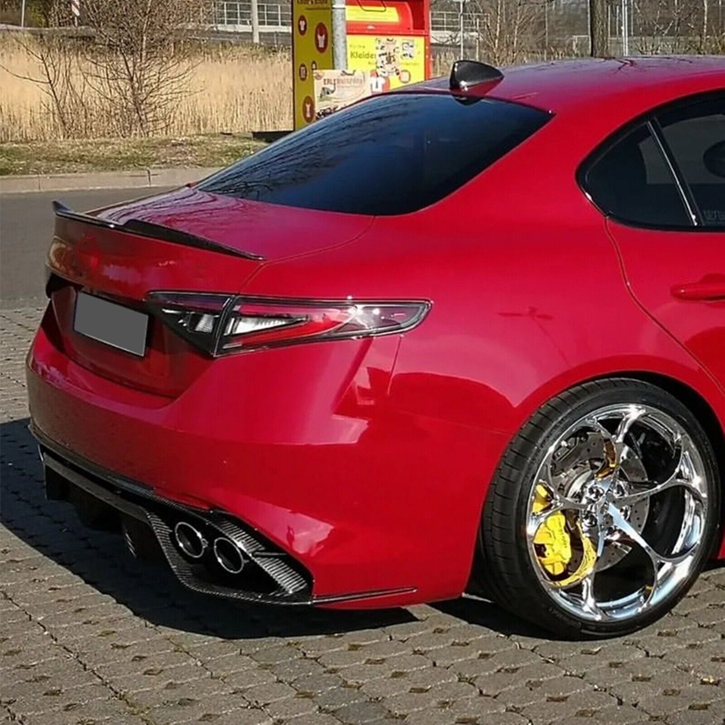 Carbon Look Rear Spoiler Lip Wing fits Alfa Romeo Giulia Sedan 2015-2023 2016 17