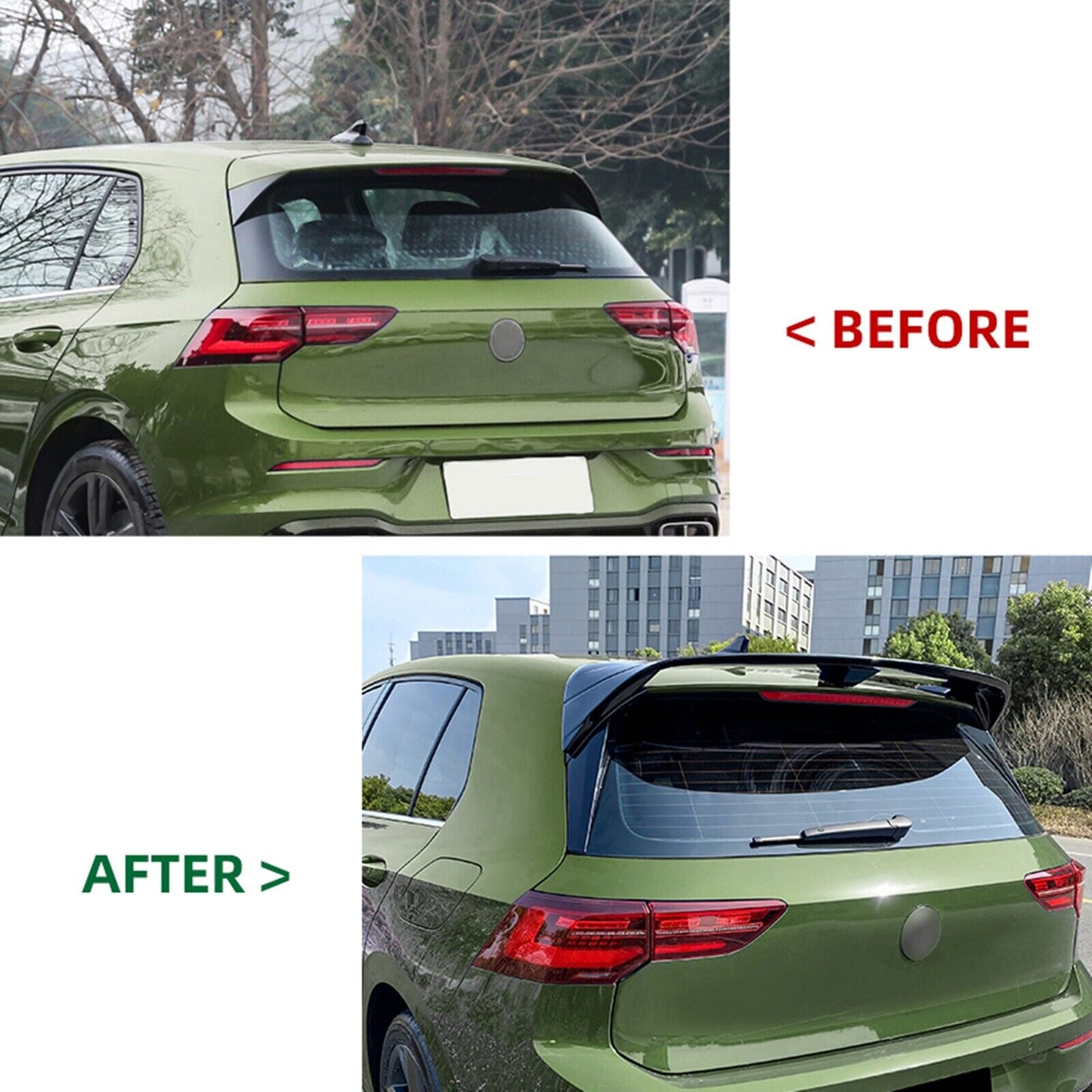 Carbon Style Rear Trunk Spoiler Lip fits VW Golf 8 GTI R GTD 2020-23 CS Clubsport