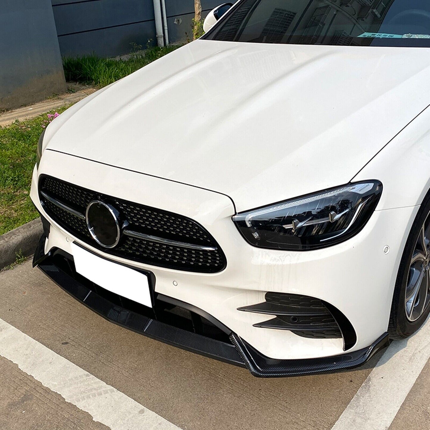 Front Spoiler Lip Splitter Bodykit fits Benz W213 E260 E300 AMG 21-23 CB Style