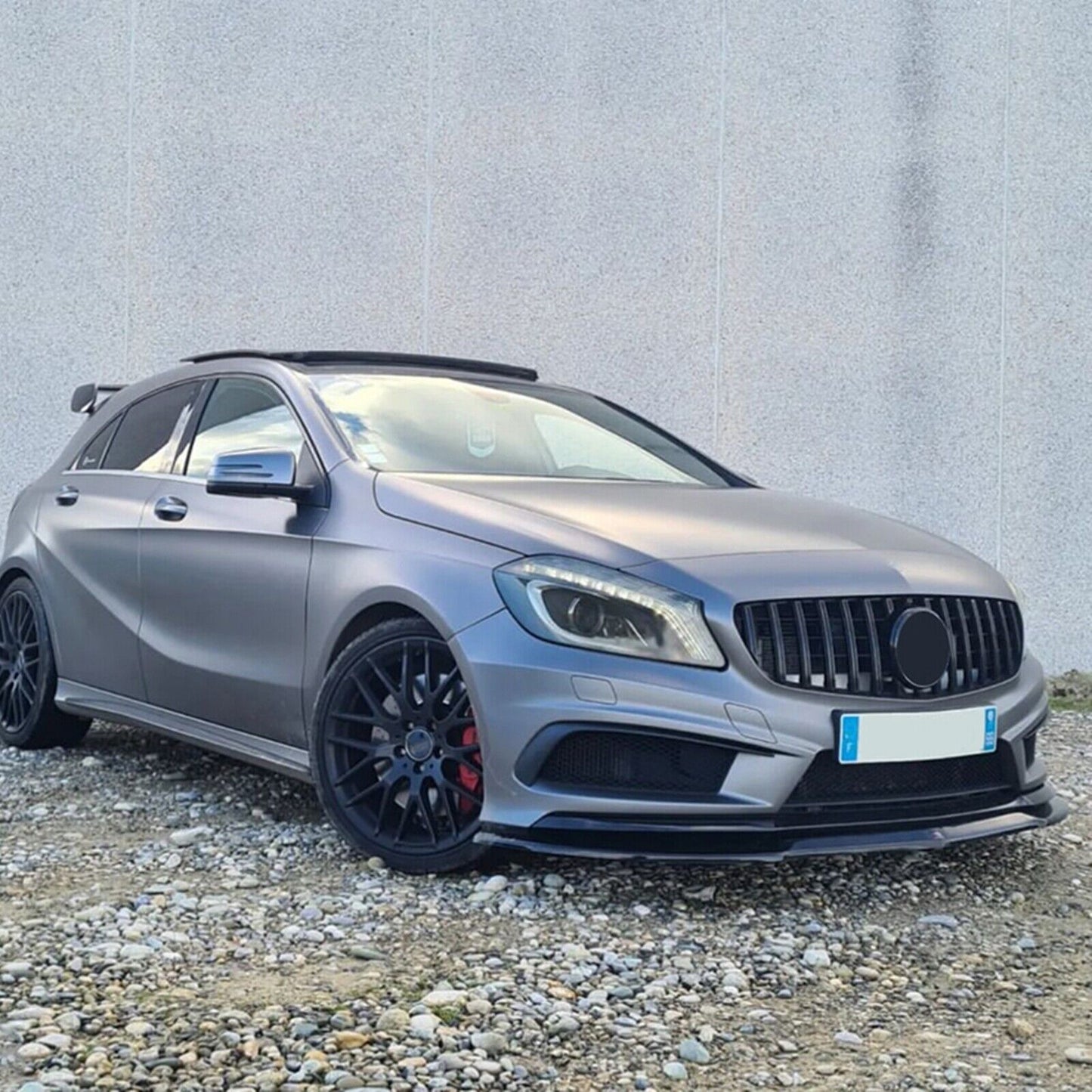 fits Mercedes Benz W176 A200 A260 A45 AMG 13-18 Gloss Black Front Lip Splitter