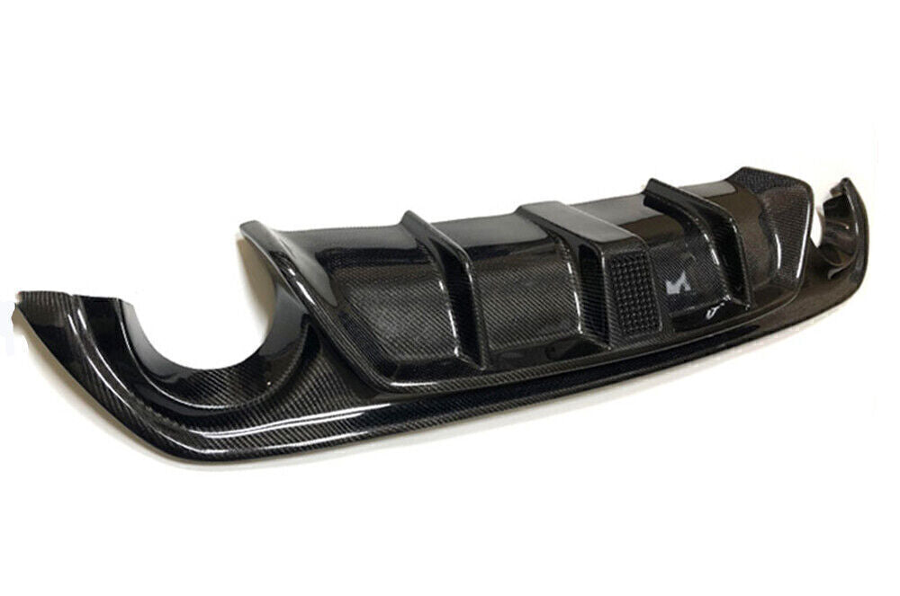 fits Infiniti Q50 2014-2017 Carbon Front Splitter Lip+Rear Bumper Diffuser W/LED