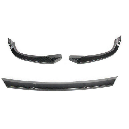 Black Front Lip +Rear Trunk Spoiler Wing fits Mazda 3 Axela 2020 Carbon Fiber