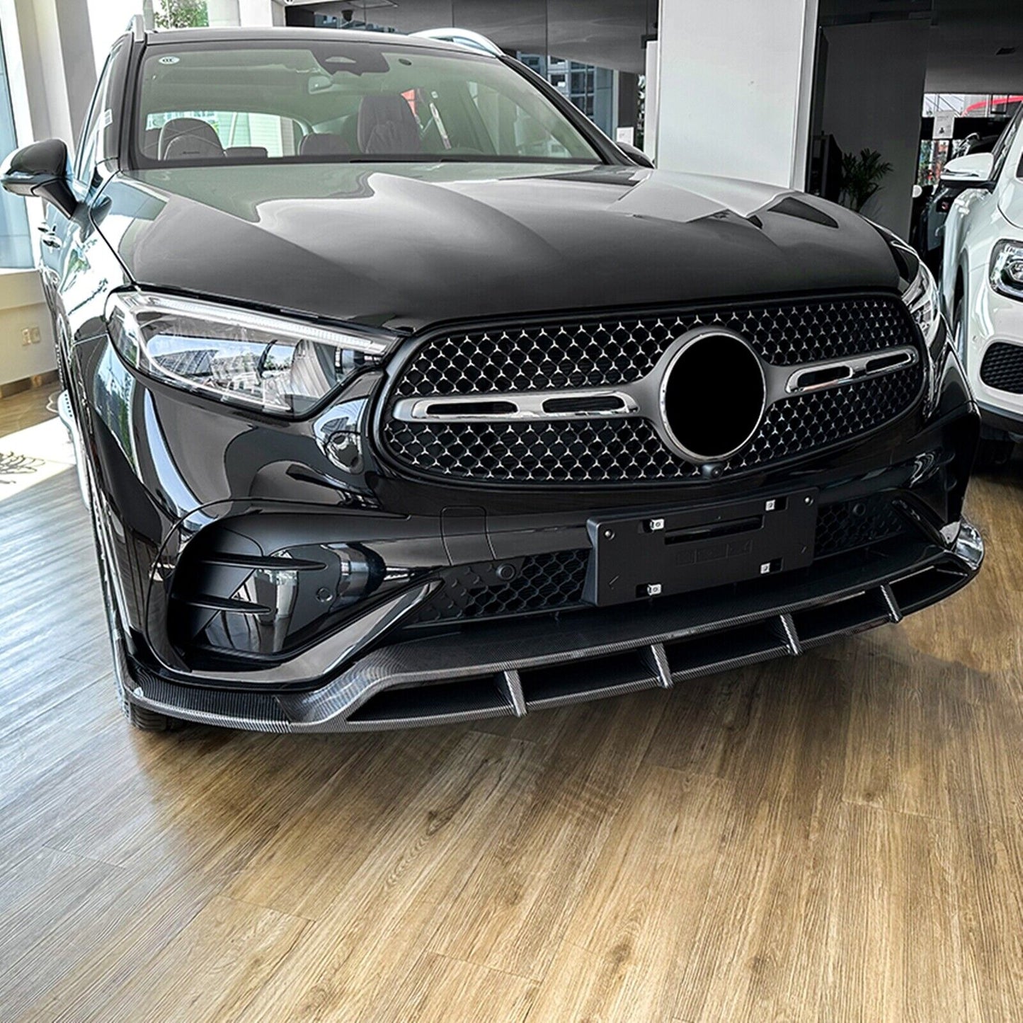 Carbon Style Front Spoiler Lip Kit fits Mercedes Benz GLC 2=X254 2023+ GLC260 300