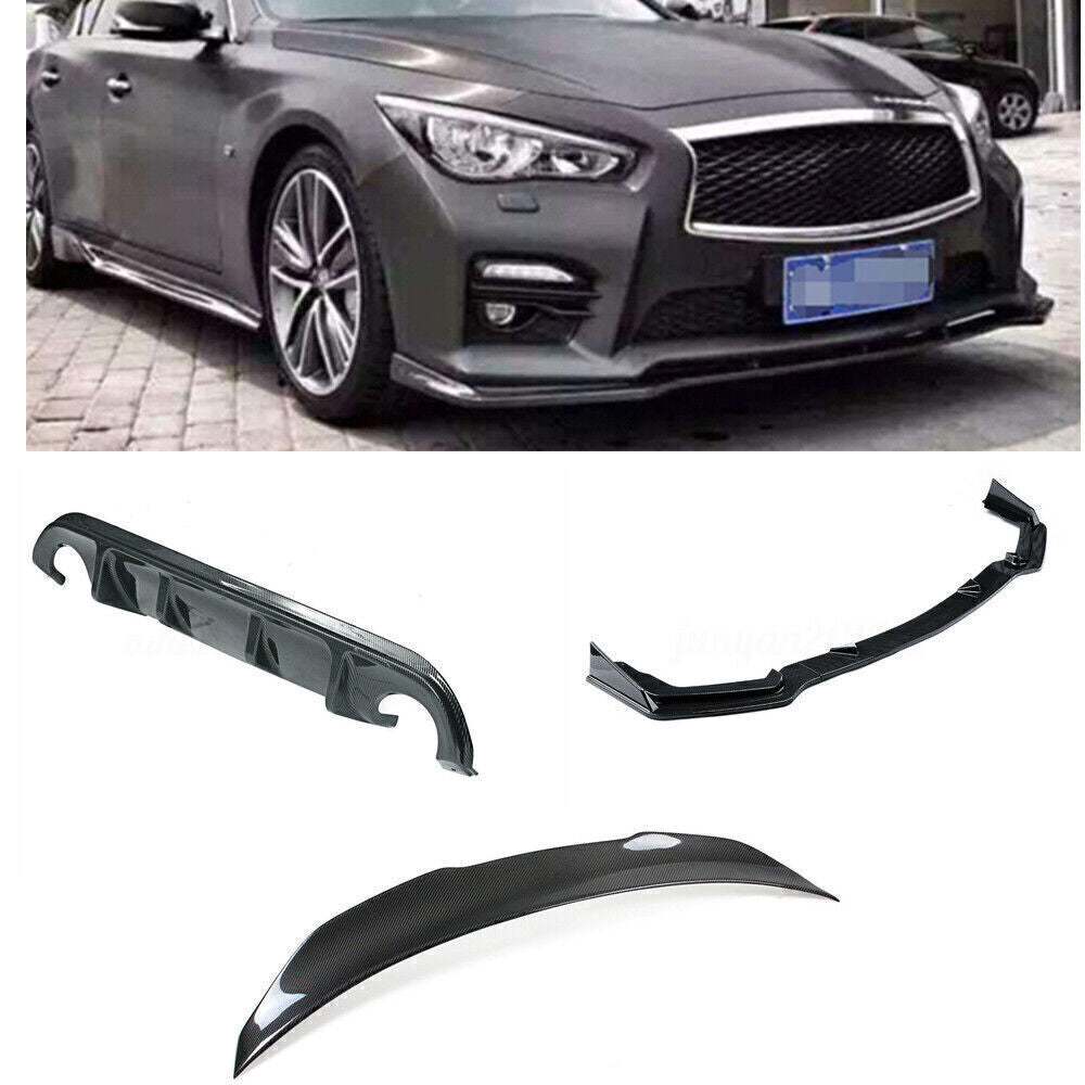 fits Infiniti Q50 2014-2017 Front Splitter Lip Rear Bumper Diffuser Roof Spoiler