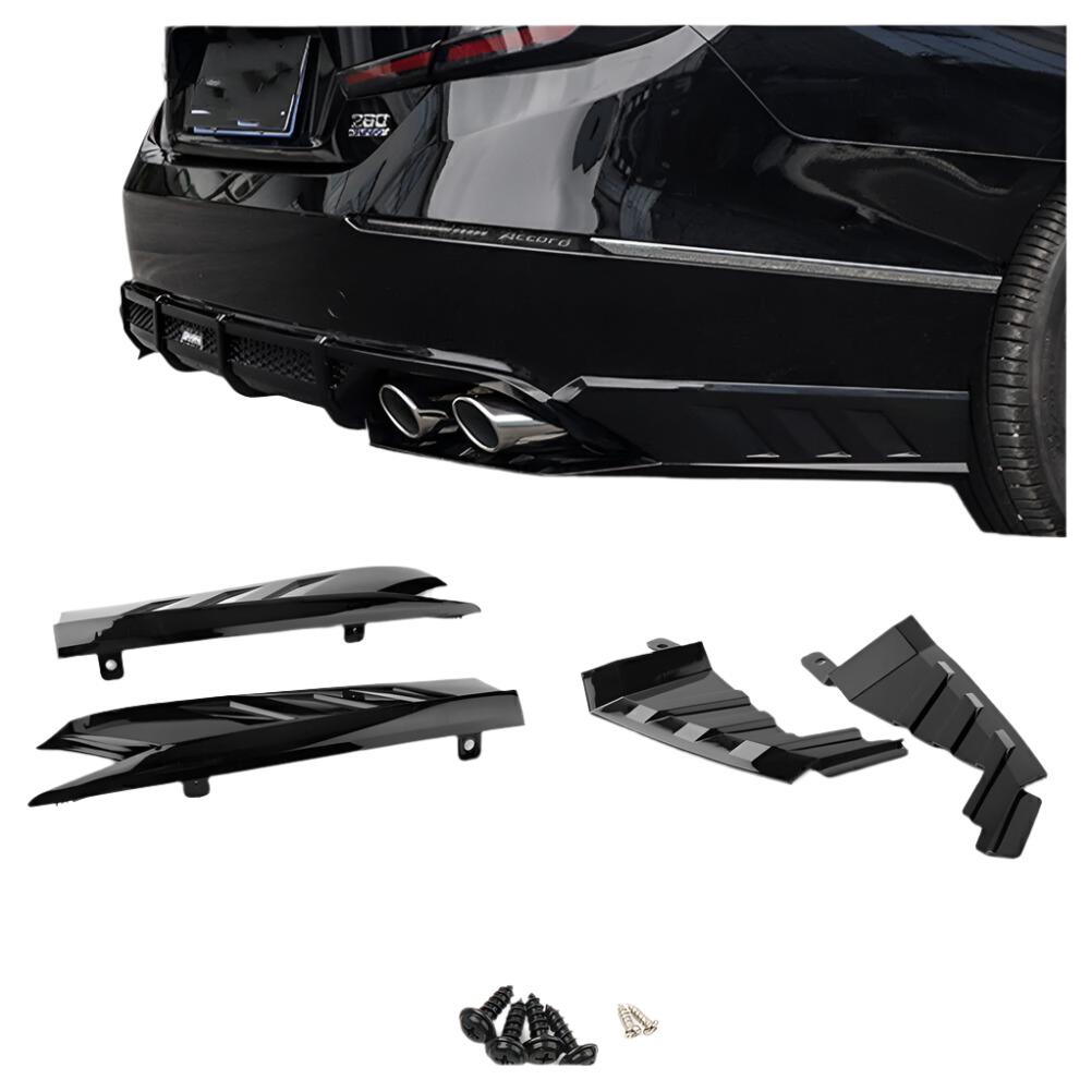 Rear Bumper Side Cover Trim Kit Black fits Honda Accord 10th 2018-2020