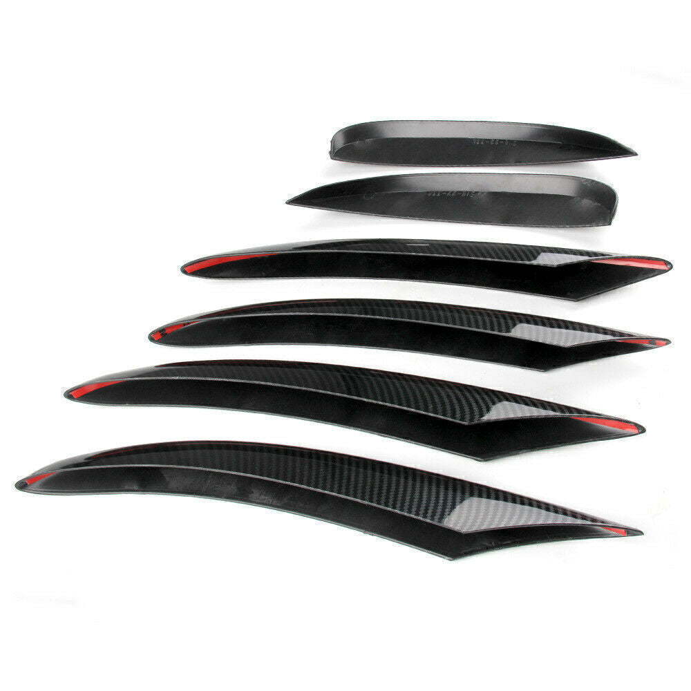6pcs Front Air Intake Vent Spoiler Cover Trim fits Benz C 2019-2021 Carbon Fiber