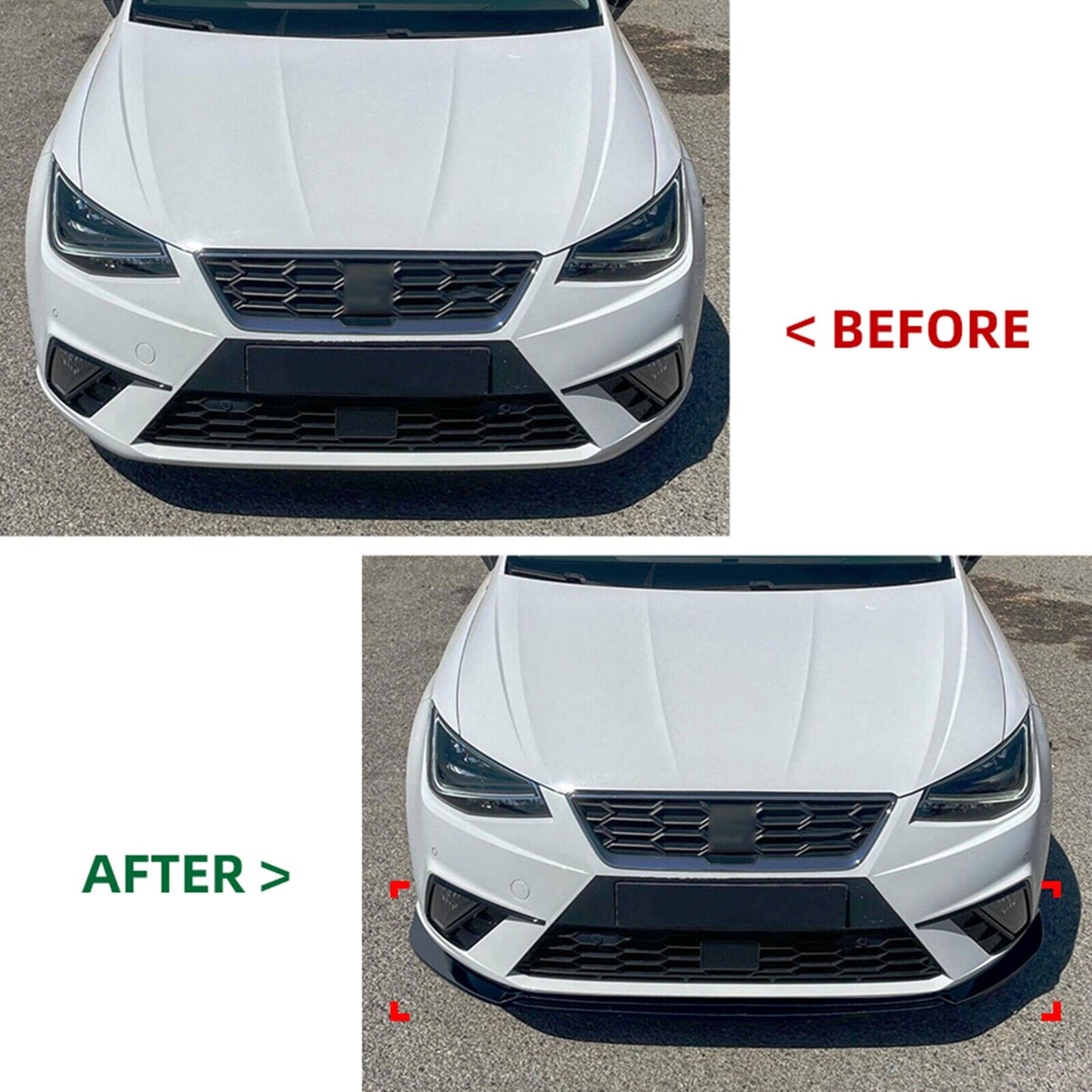 Gloss Black Front Spoiler Splitter Lip fits Seat Ibiza MK5 Standard FR 2018-2023