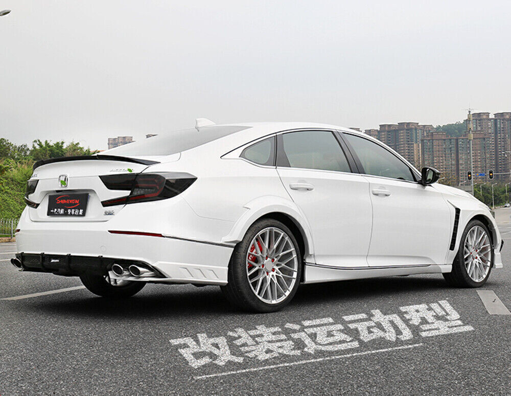 fits Honda Accord 2018+ Front Bumper Spoiler Cover Trim & Rear Diffuser Black